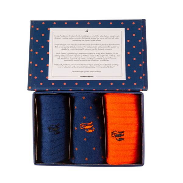Orange & Blue Bamboo Sock Gift Set